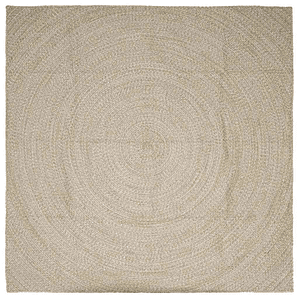 vidaXL Tapetes de área Quadrado Natural e Branco 200 x 200 cm Juta