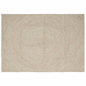 vidaXL Tapetes de área Retangular Natural e Branco 240 x 340 cm Juta