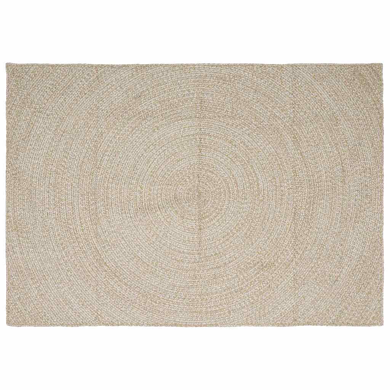 vidaXL Tapetes de área Retangular Natural e Branco 240 x 340 cm Juta 1