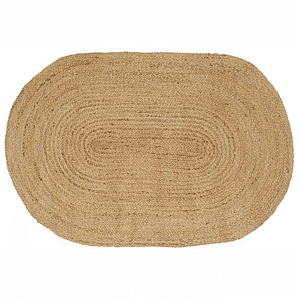 vidaXL Tapetes de área Oval Natural 100 x 152 cm Juta