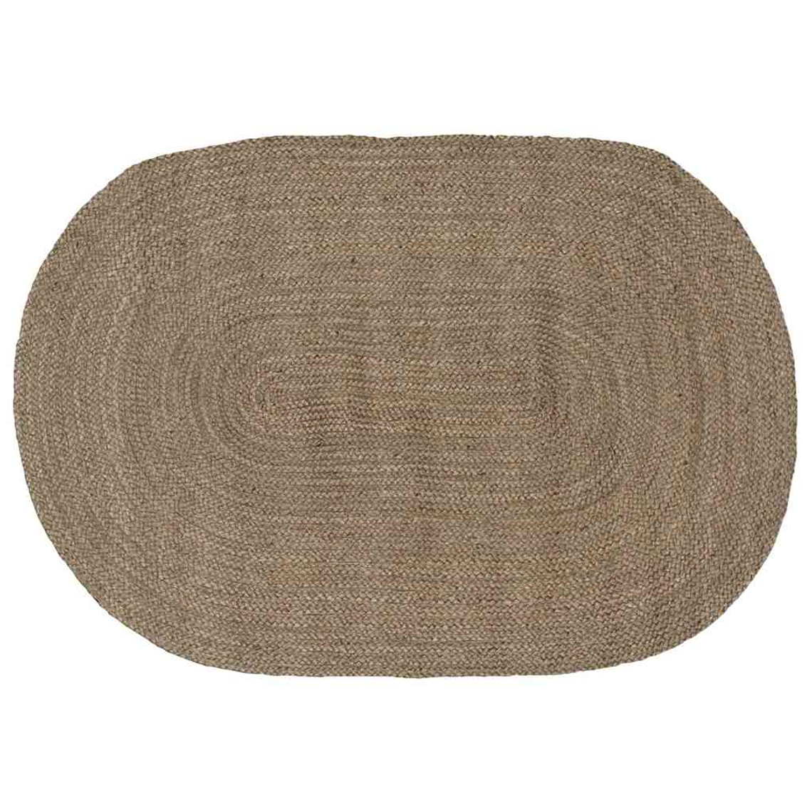 vidaXL Tapetes de área Oval Cinzeto 100 x 152 cm Juta 1