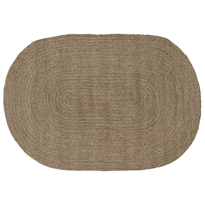 vidaXL Tapetes de área Oval Cinzeto 122 x 183 cm Juta
