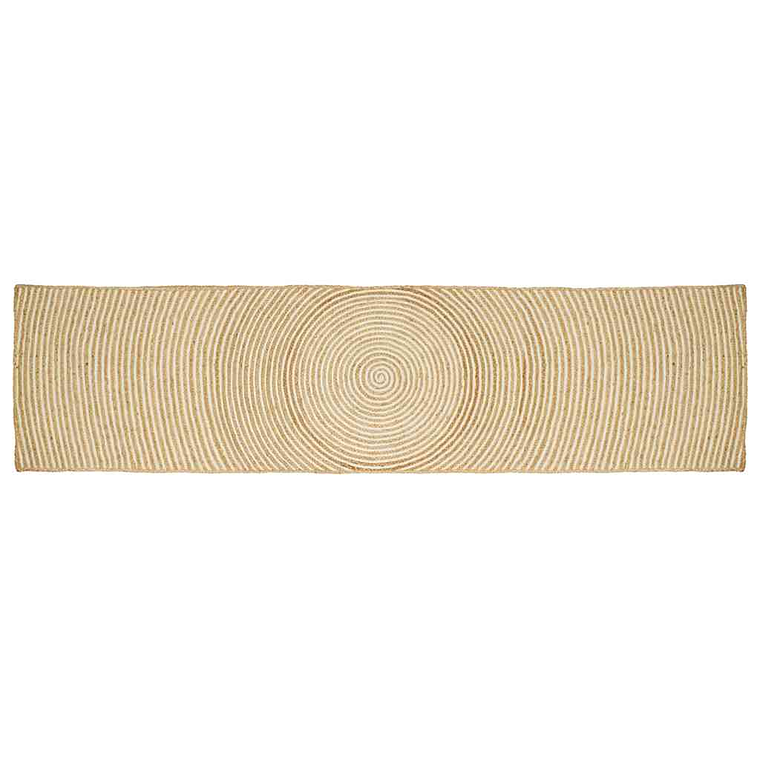 vidaXL Tapete Natural e Branco 60 x 400 cm Juta 1