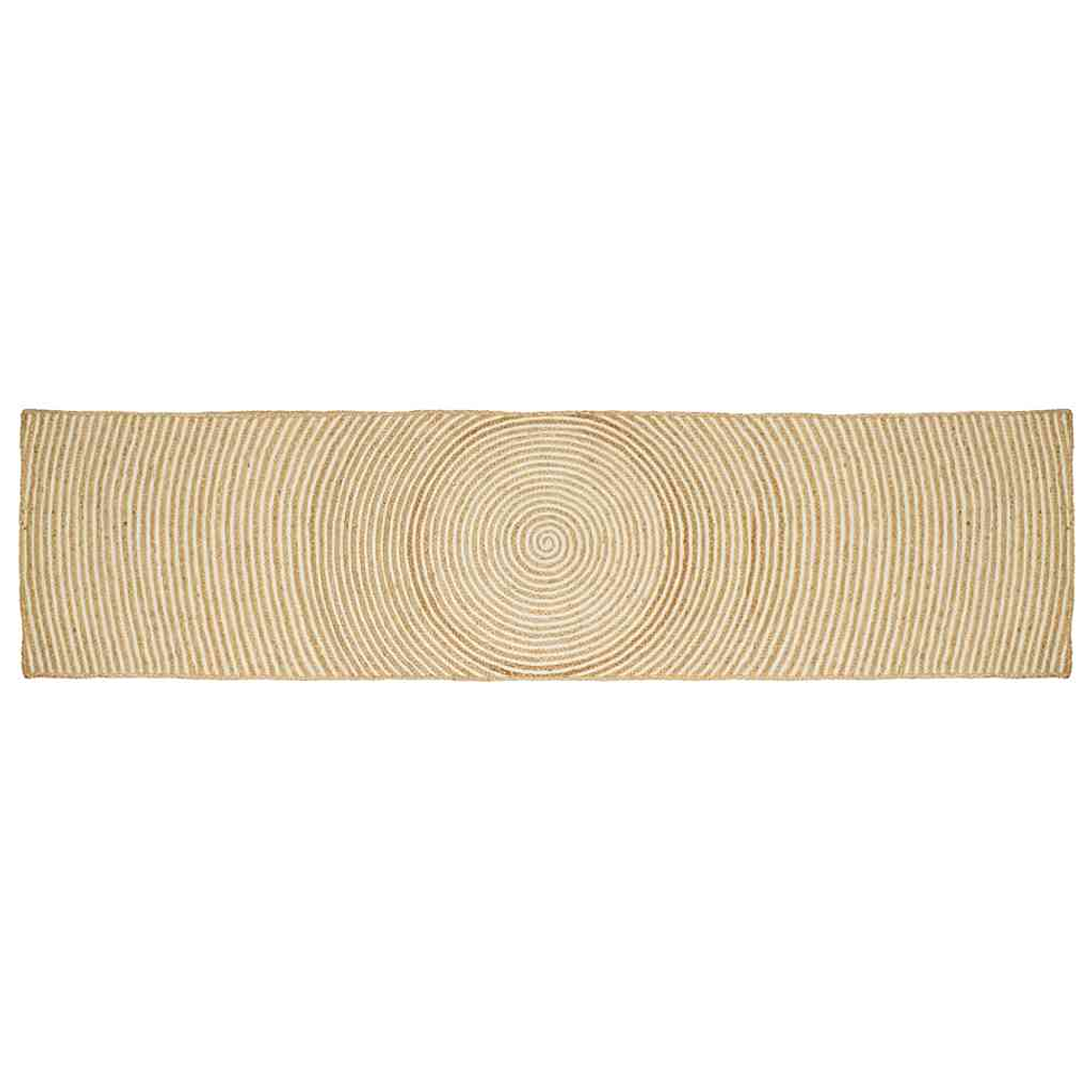 vidaXL Tapete Natural e Branco 80 x 400 cm Juta 1