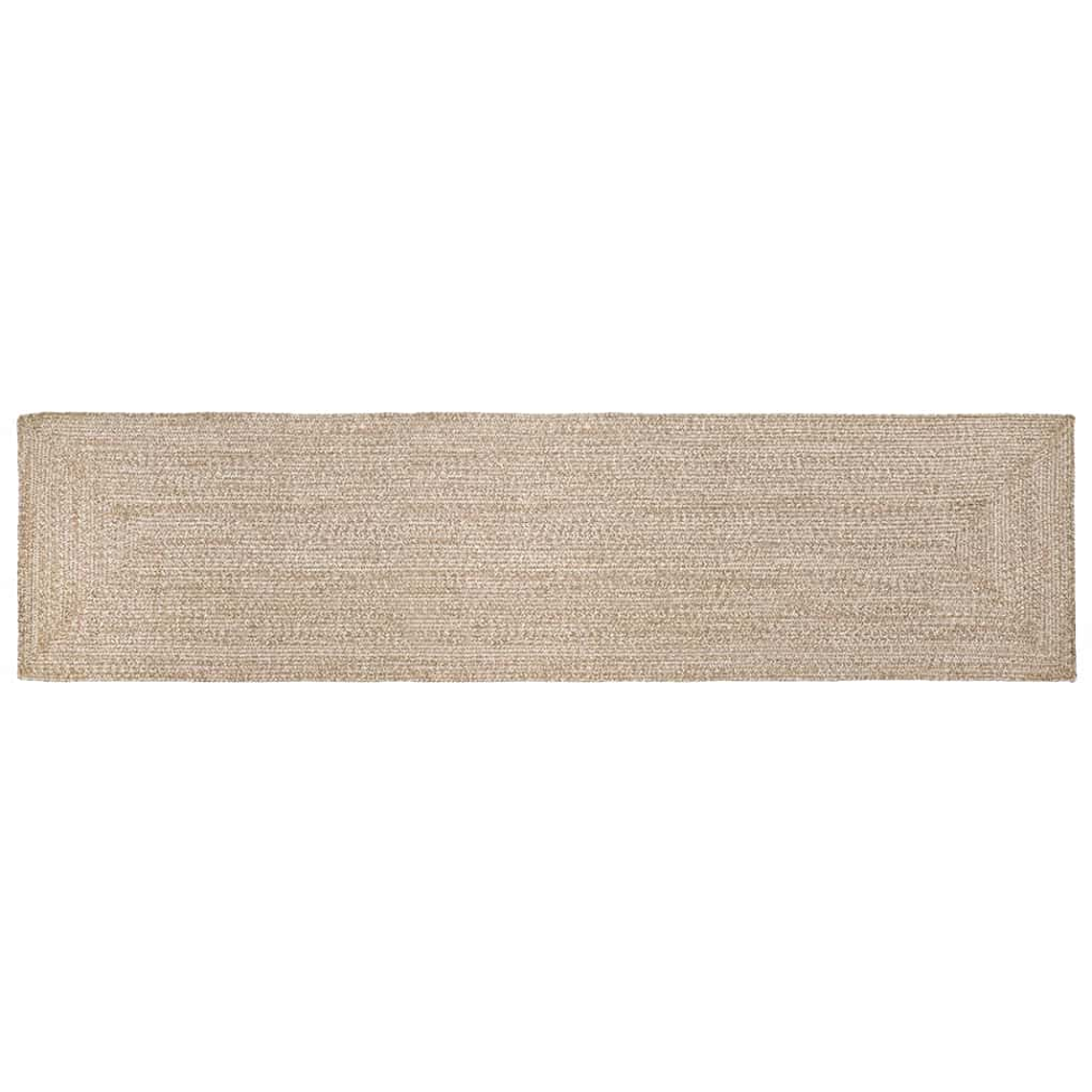 vidaXL Tapetes de área Retangular Natural e Branco 60 x 400 cm Juta 1