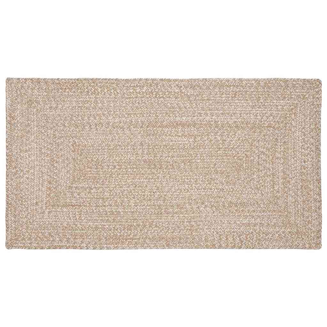 vidaXL Tapetes de área Retangular Natural e Branco 80 x 150 cm Juta 1