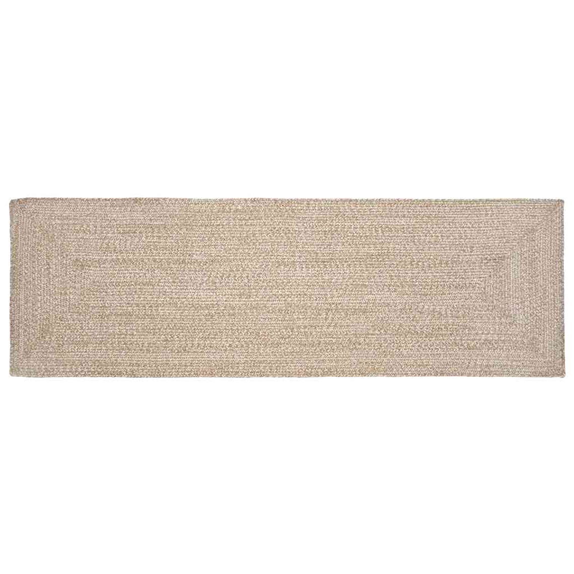 vidaXL Tapetes de área Retangular Natural e Branco 80 x 200 cm Juta 1