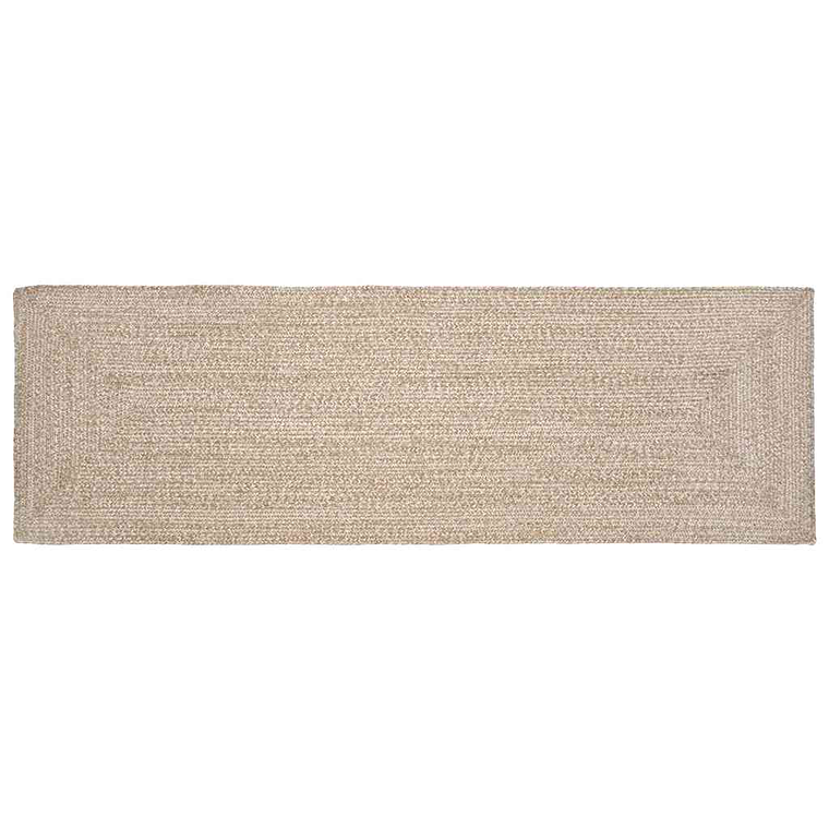 vidaXL Tapetes de área Retangular Natural e Branco 80 x 300 cm Juta 1