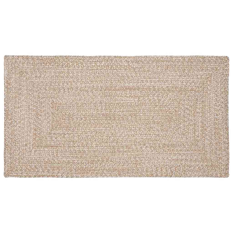 vidaXL Tapetes de área Retangular Natural e Branco 100 x 200 cm Juta 1