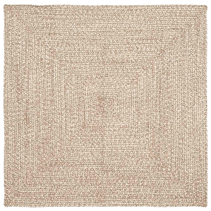 vidaXL Tapetes de área Quadrado Natural e Branco 120 x 120 cm Juta