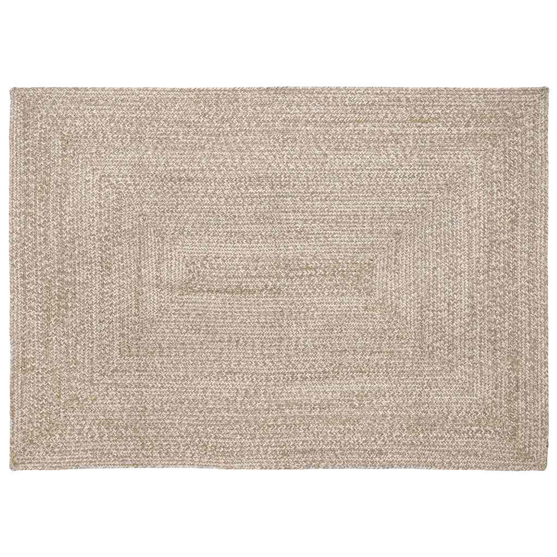 vidaXL Tapetes de área Retangular Natural e Branco 140 x 200 cm Juta 1