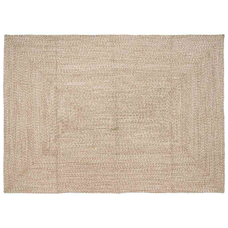 vidaXL Tapetes de área Retangular Natural e Branco 160 x 230 cm Juta 1