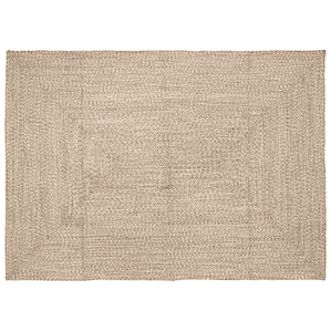vidaXL Tapetes de área Retangular Natural e Branco 200 x 290 cm Juta