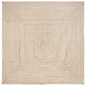 vidaXL Tapetes de área Quadrado Natural e Branco 240 x 240 cm Juta