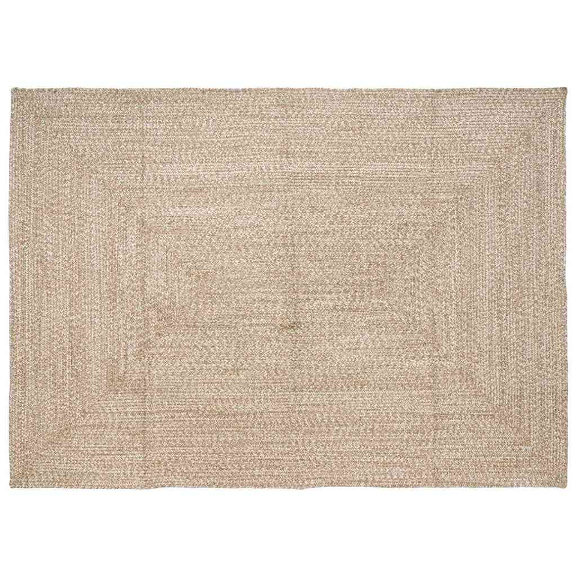vidaXL Tapetes de área Retangular Natural e Branco 240 x 340 cm Juta 1