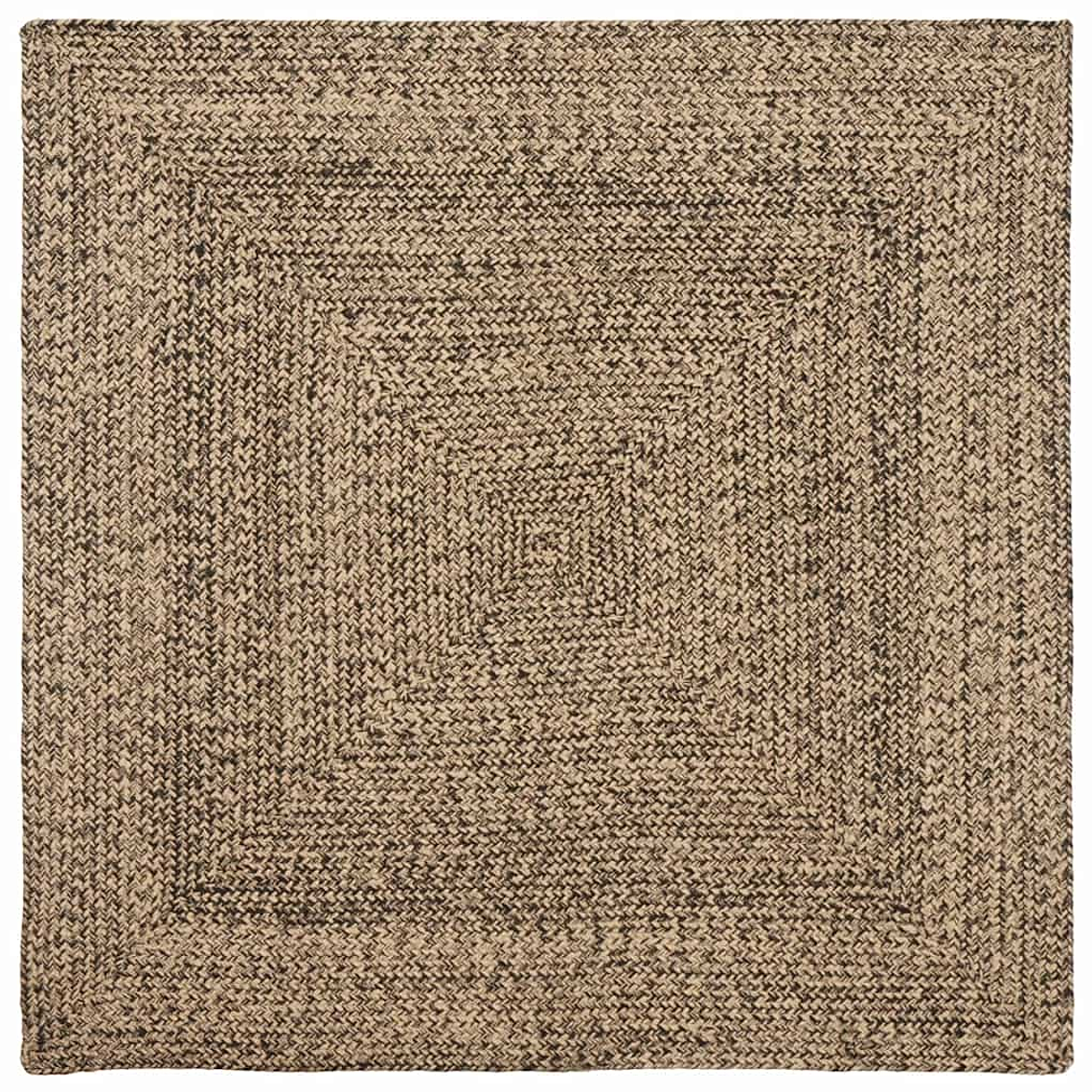 vidaXL Tapetes de área Quadrado Natural e Preto 120 x 120 cm Juta 1