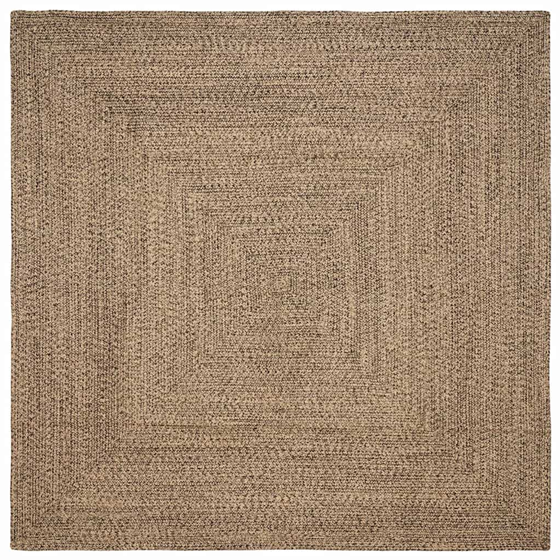 vidaXL Tapetes de área Quadrado Natural e Preto 300 x 300 cm Juta 1