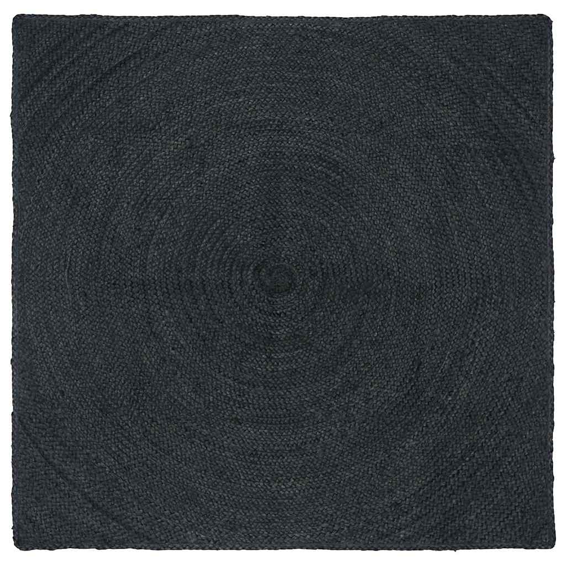 vidaXL Tapetes de área Quadrado Cinza Escuro 120 x 120 cm Juta 1