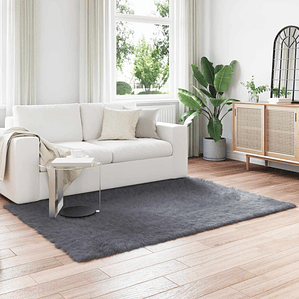 vidaXL Tapete Sintético de Pele de Ovelha Tafalla Antracite Poliéster