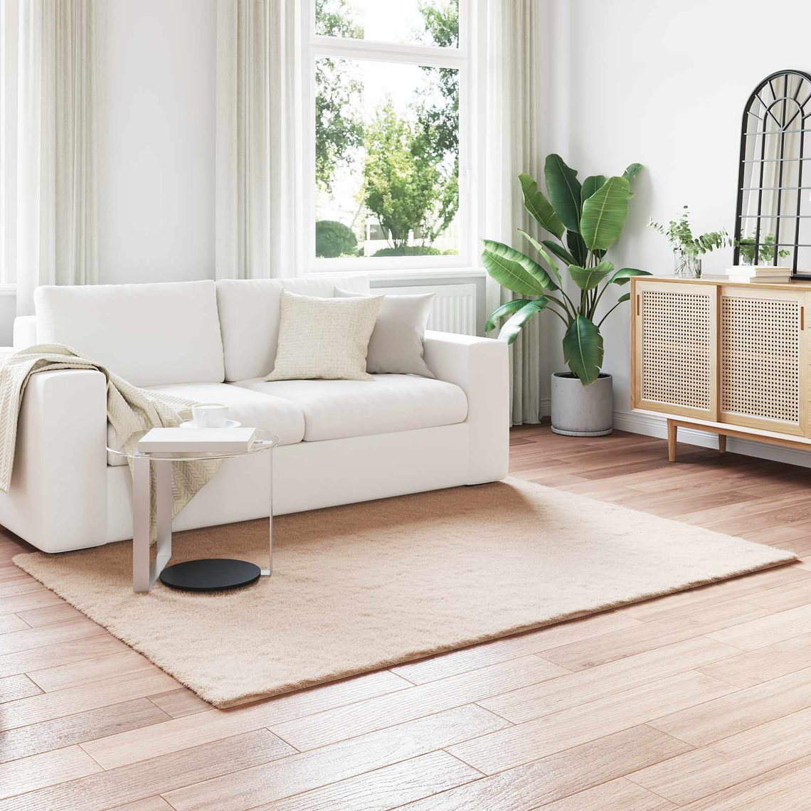 vidaXL Tapete de Pelo Sintético de Coelho Olite Cinzento-acastanhado 1