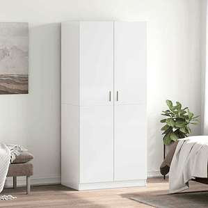 vidaXL Roupeiro 80x52x180 cm derivados de madeira branco brilhante