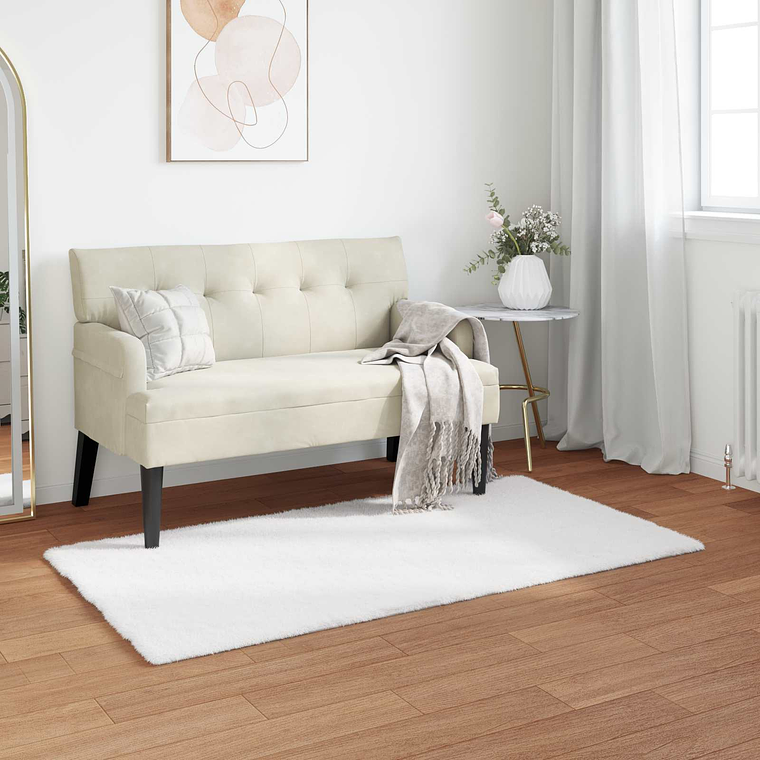 vidaXL Tapete de Pelo Sintético de Coelho Olite Branco 60 x 110 cm 1