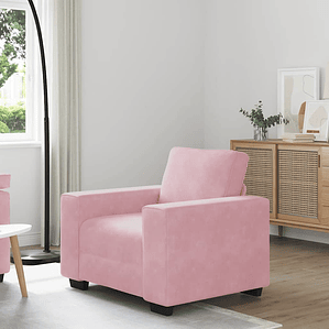 vidaXL Poltrona 100x77x82 cm veludo rosa