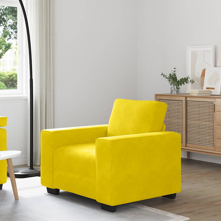 vidaXL Poltrona 100x77x82 cm veludo amarelo 1