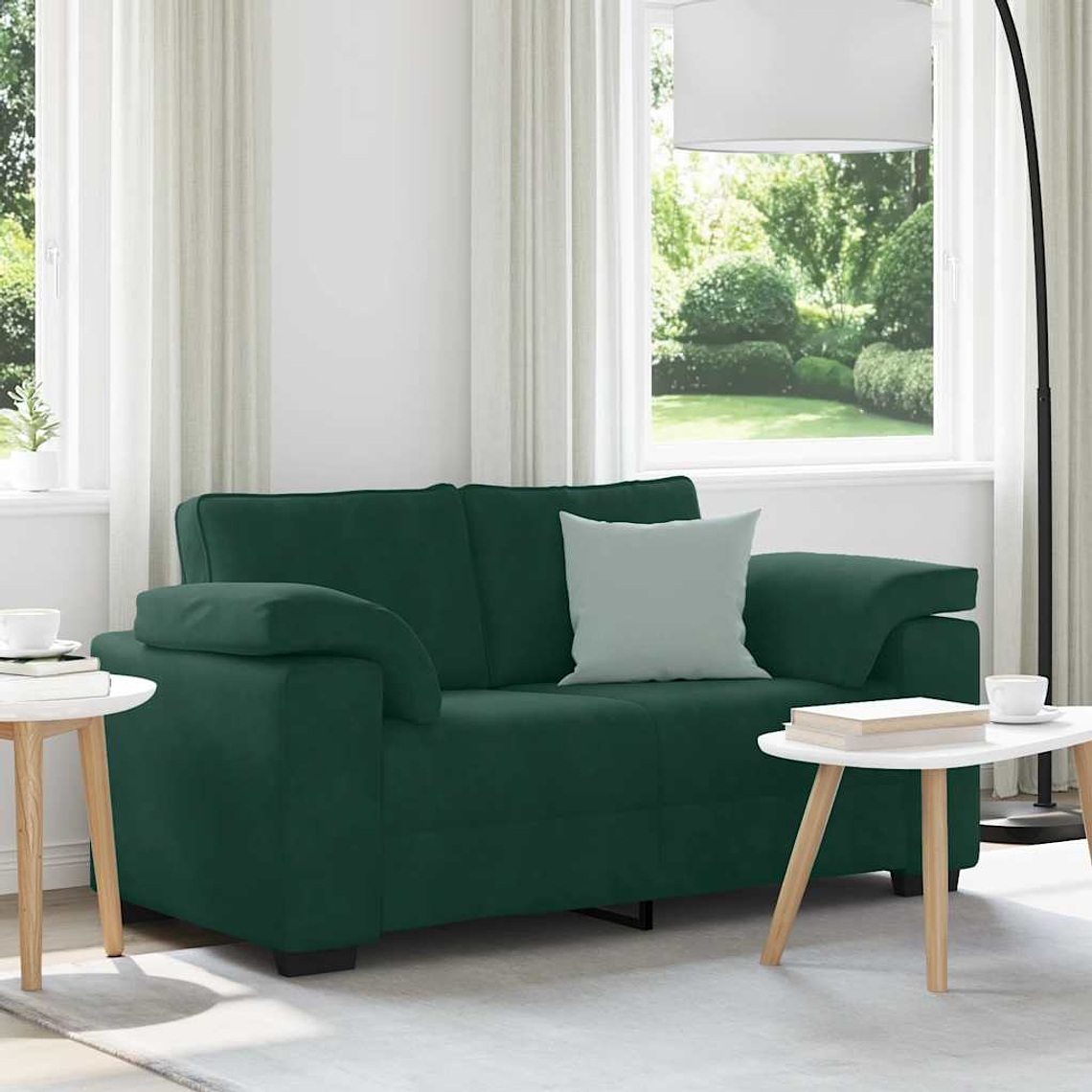 vidaXL Sofá-luvas 160x77x82 cm veludo verde-escuro 1