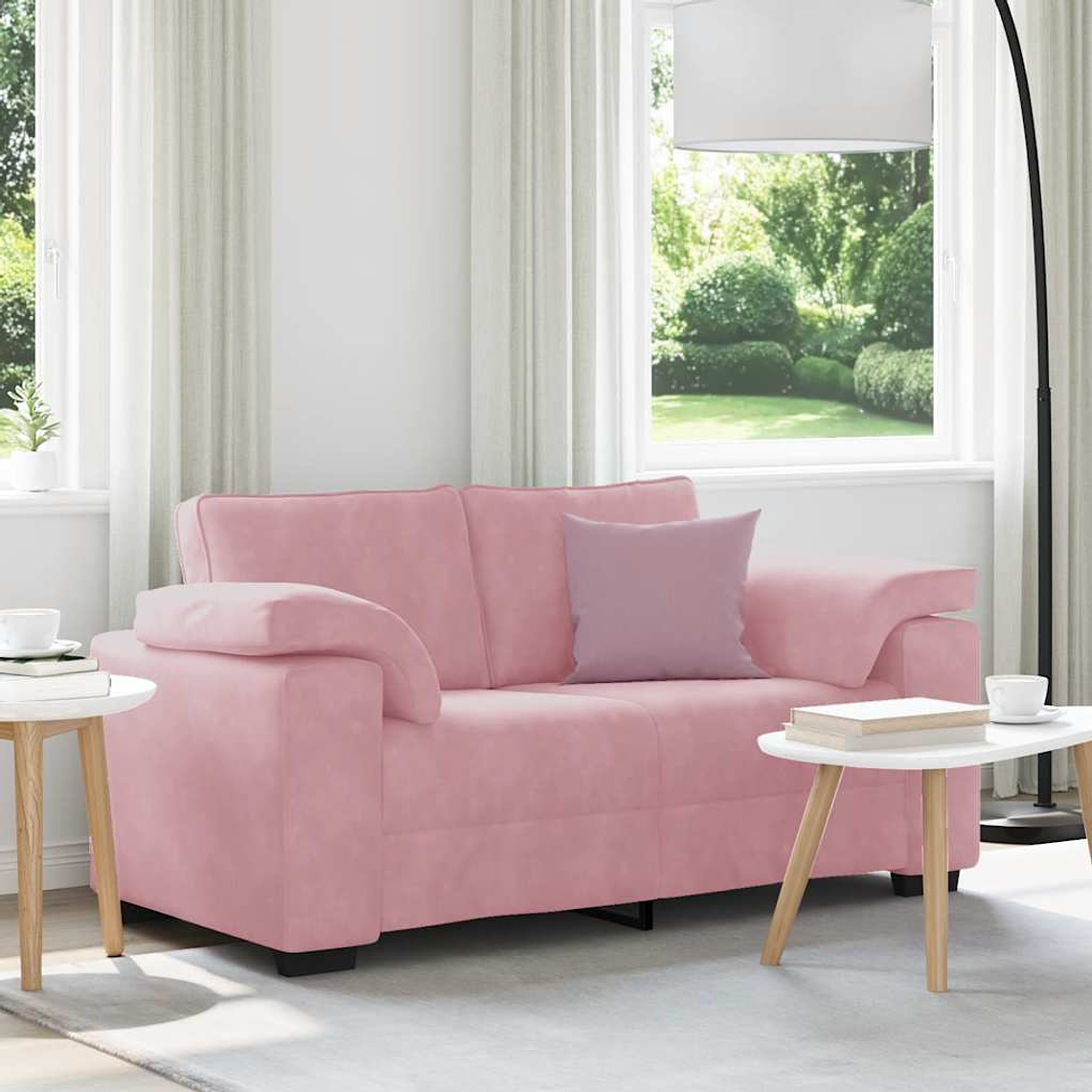 vidaXL Sofá-luvas 160x77x82 cm veludo rosa 1