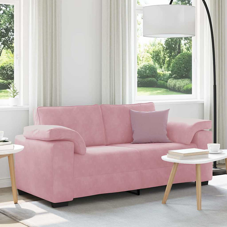 vidaXL Sofá-luvas 180x77x82 cm veludo rosa 1