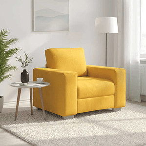 vidaXL Poltrona 100x77x82 cm tecido corduroy amarelo-claro