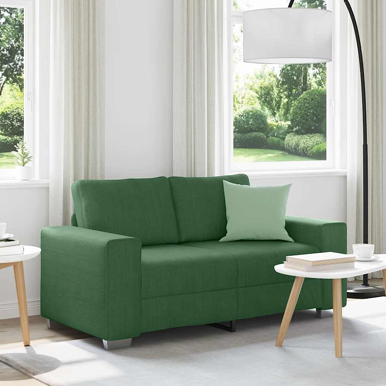 vidaXL Sofá-luvas 160x77x82 cm tecido corduroy verde escuro 1