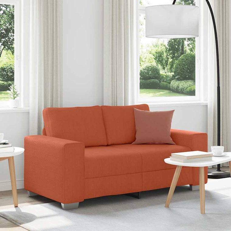 vidaXL Sofá-luvas 160x77x82 cm tecido corduroy laranja vermelho 1