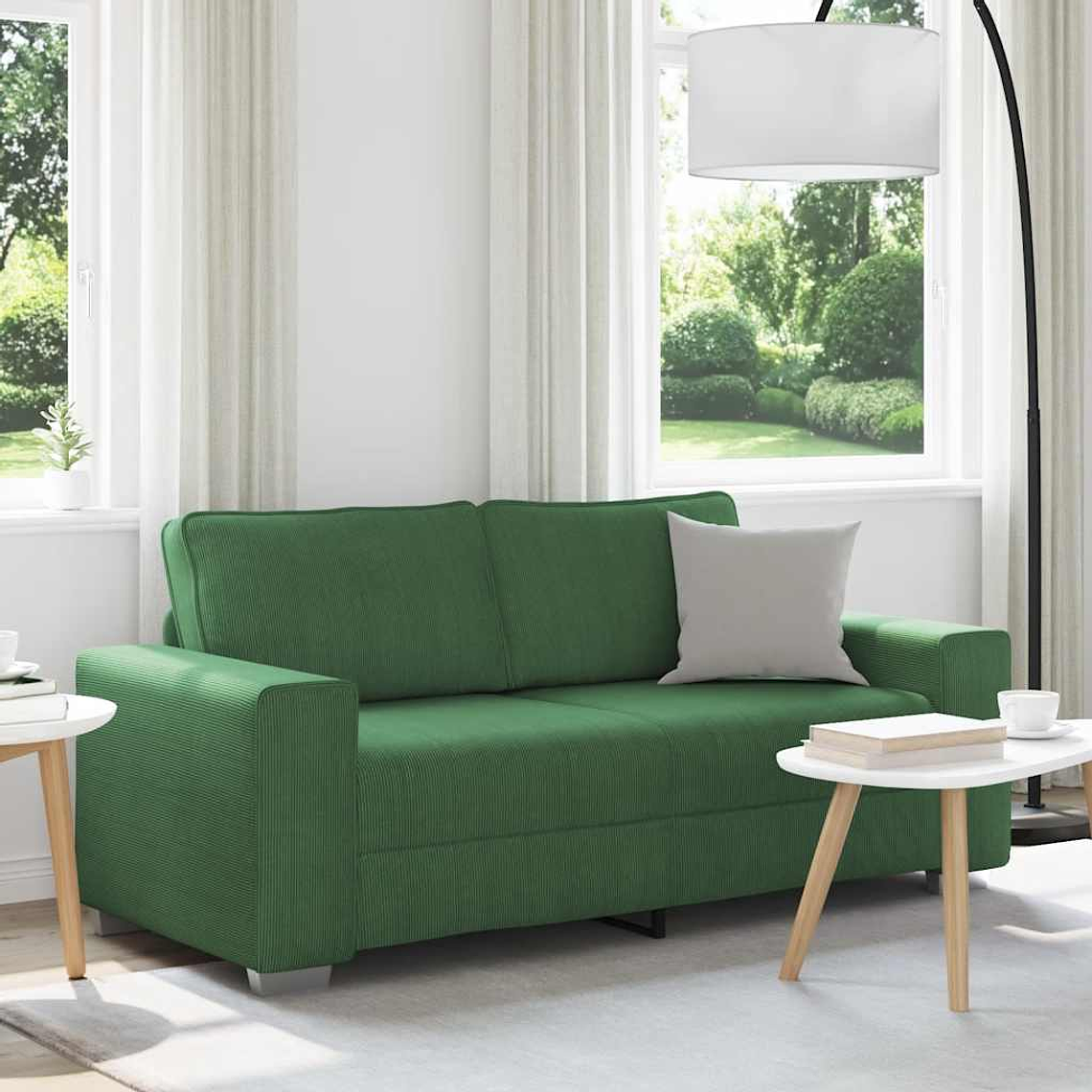 vidaXL Sofá-luvas 180x77x82 cm tecido corduroy verde escuro 1