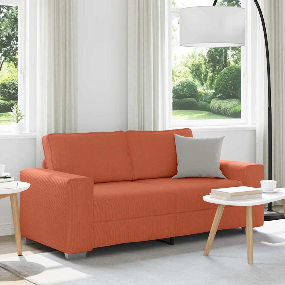 vidaXL Sofá-luvas 180x77x82 cm tecido corduroy laranja vermelho 1