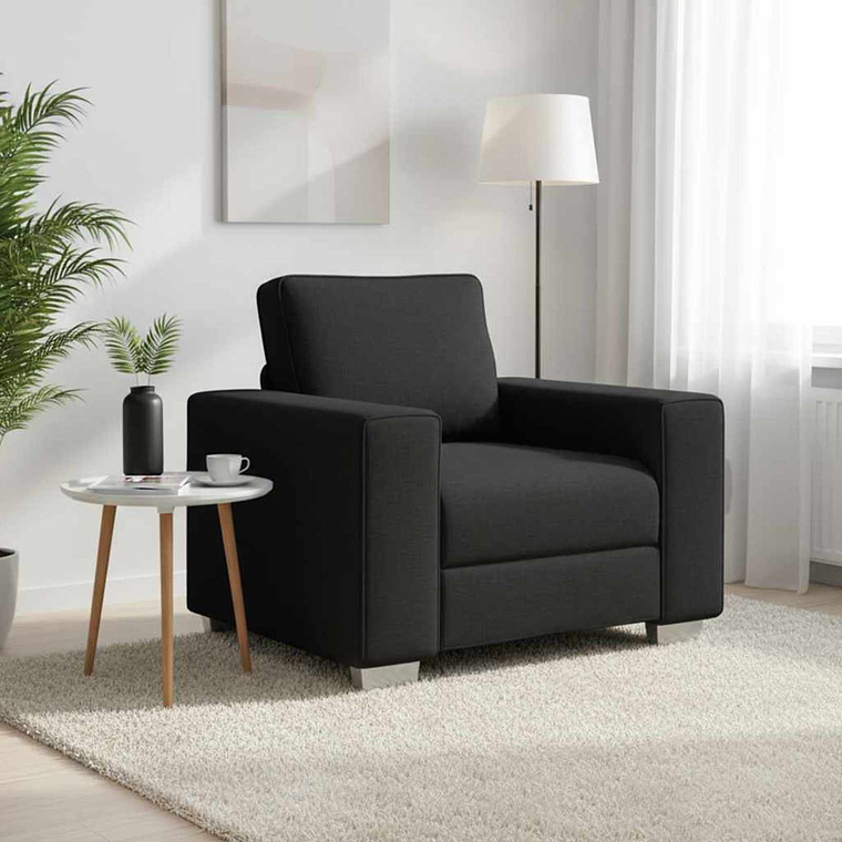 vidaXL Sofá Preto 100 x 80 x 82 cm tecido 1