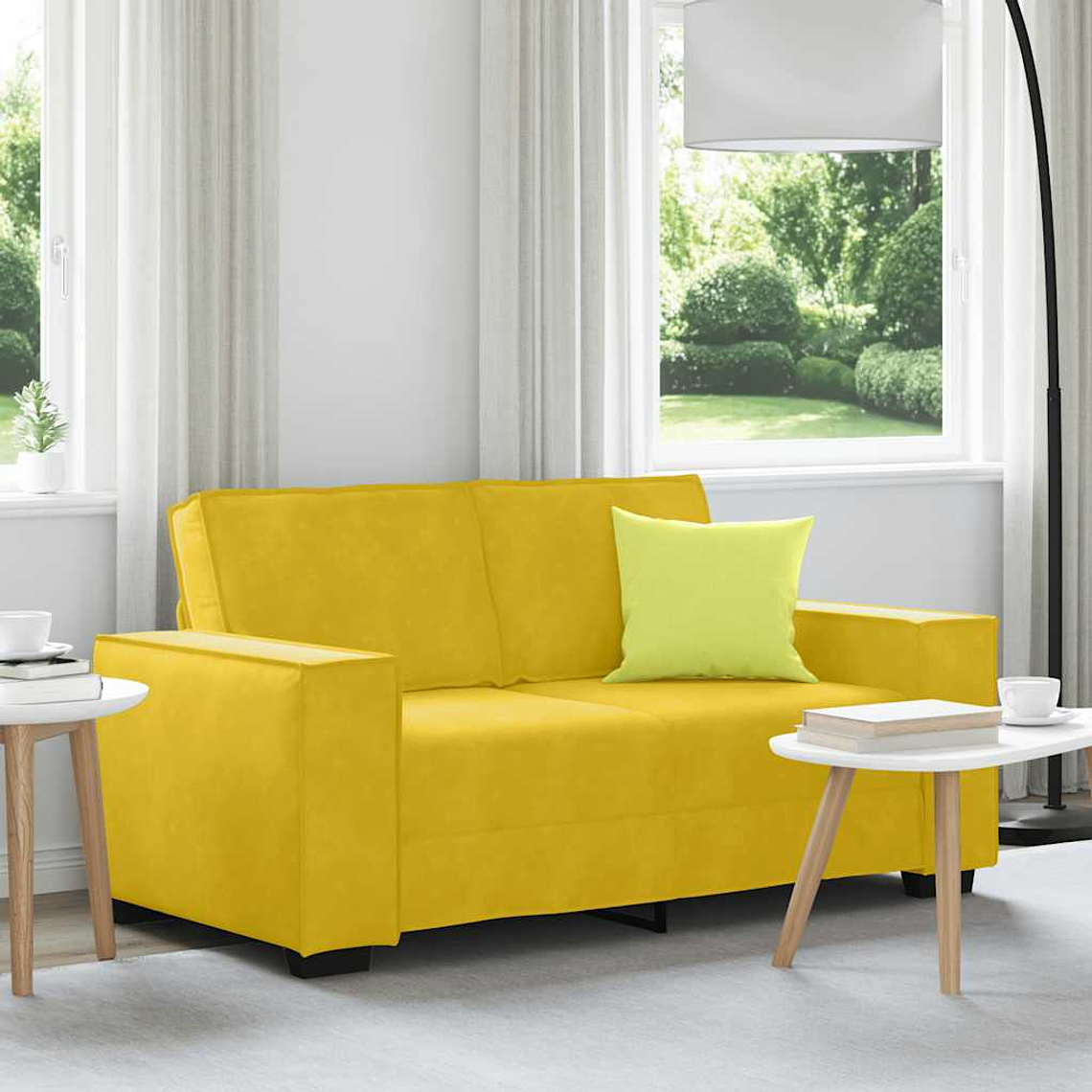 vidaXL Sofá de 2 lugares veludo 160x78x84 cm amarelo 1