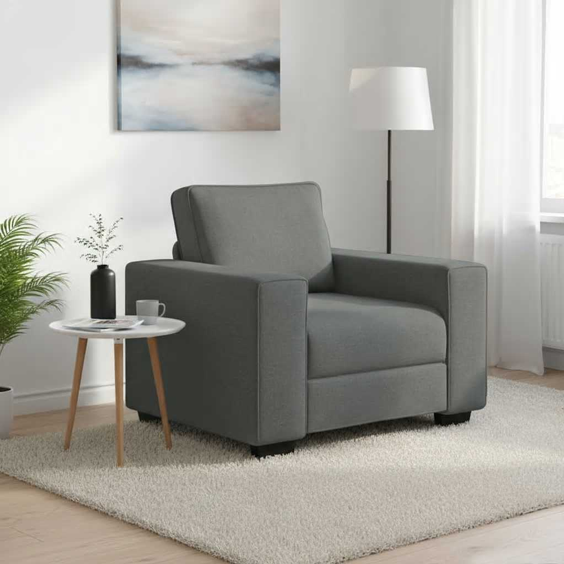 vidaXL Poltrona 100x77x82 cm tecido cinzento-escuro 1