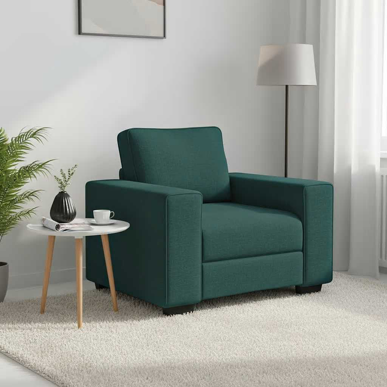 vidaXL Poltrona 100x77x82 cm tecido verde-escuro 1