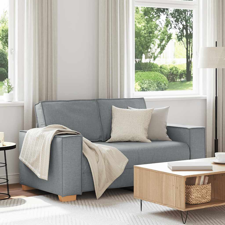 vidaXL Sofá de 2 lugares cinza claro 160x78x84 cm tecido 1