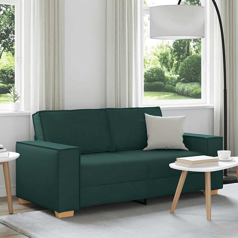vidaXL Sofá de 2 lugares verde escuro 180x78x84 cm tecido 1