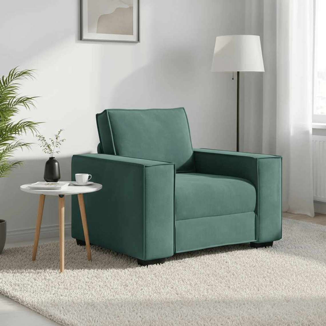 vidaXL Poltrona 100x78x84 cm veludo verde-escuro 1