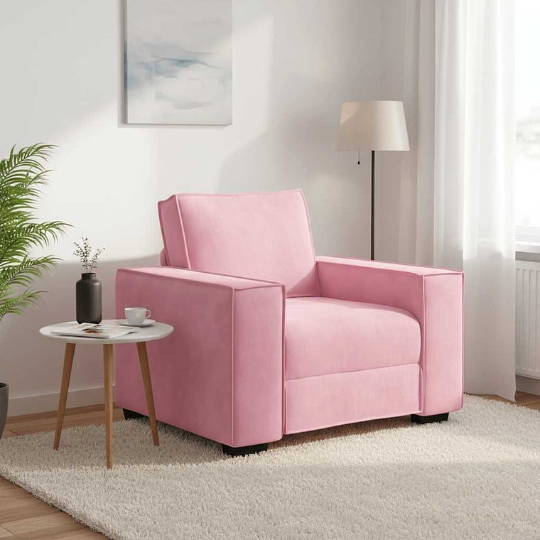 vidaXL Poltrona 100x78x84 cm veludo rosa 1