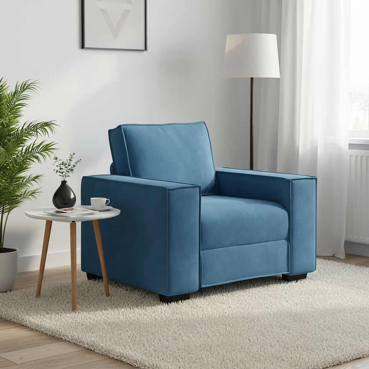 vidaXL Poltrona 100x78x84 cm veludo azul 1