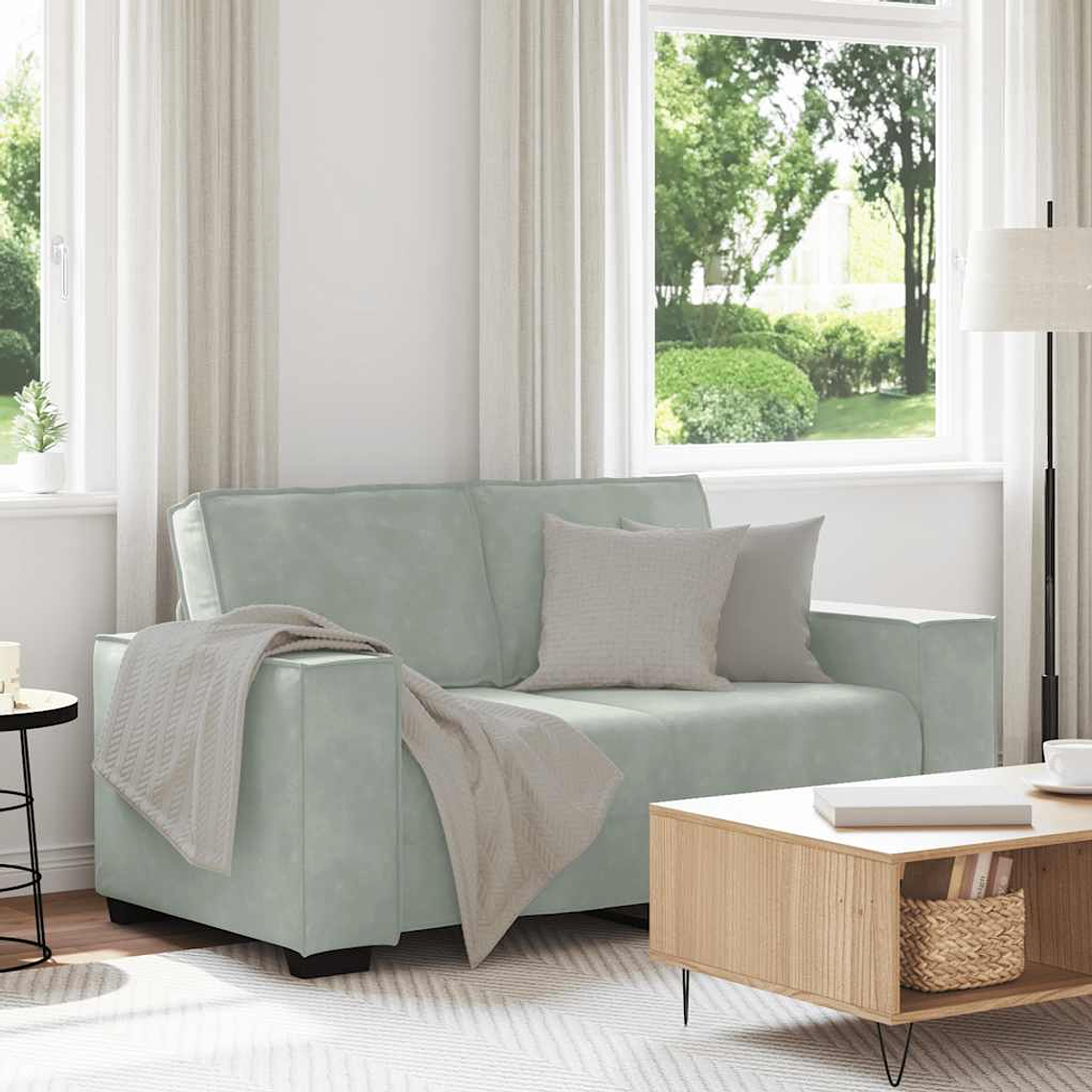 vidaXL Sofá de 2 lugares 160x78x84 cm veludo cinzento-claro 1