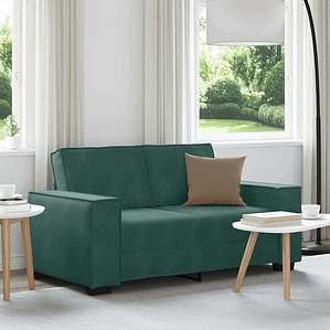 vidaXL Sofá de 2 lugares 160x78x84 cm veludo verde-escuro