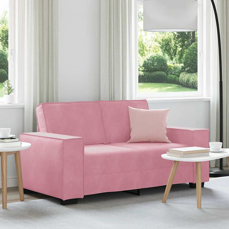 vidaXL Sofá de 2 lugares veludo 160x78x84 cm rosa 1