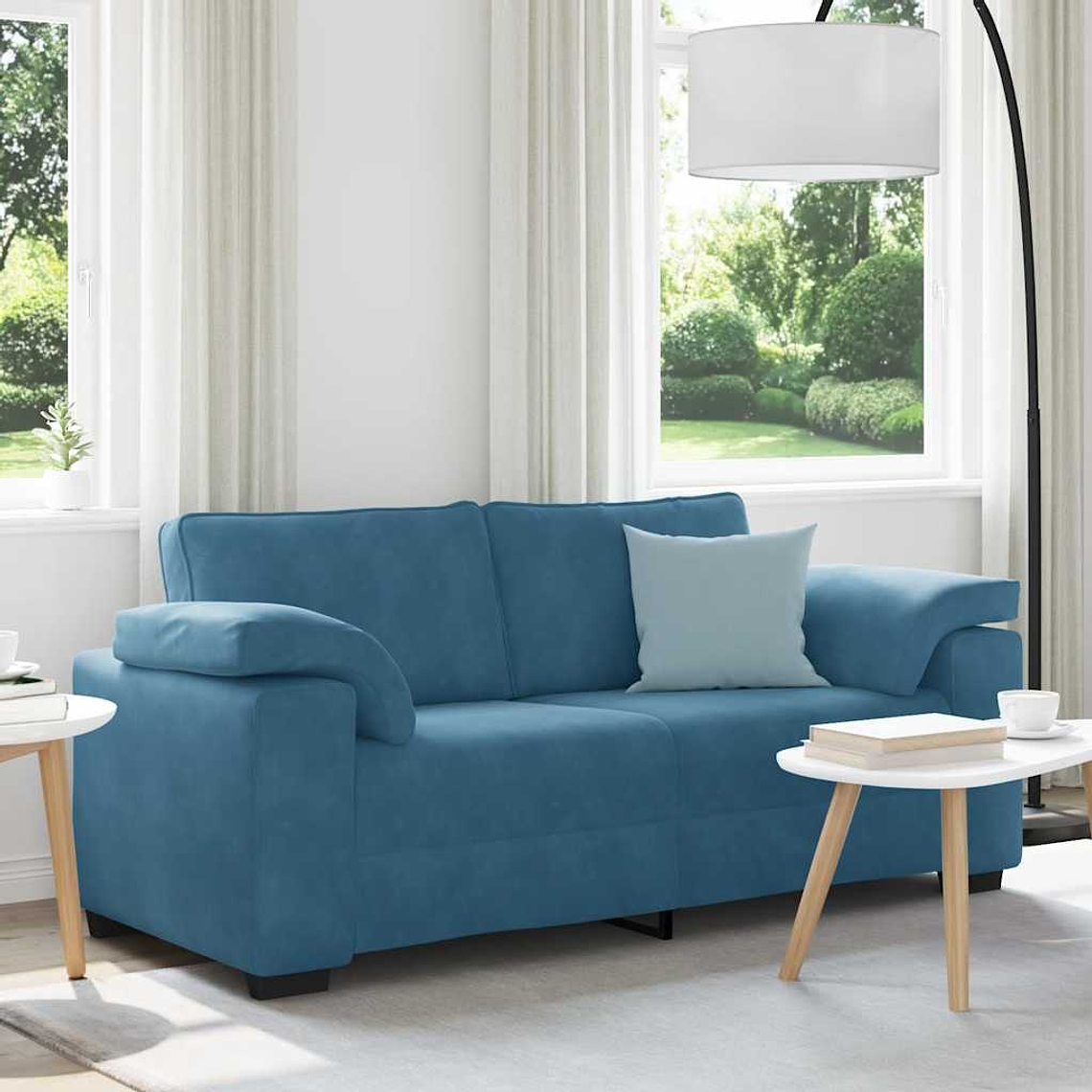 vidaXL Sofá-luvas 180x77x82 cm veludo azul 1