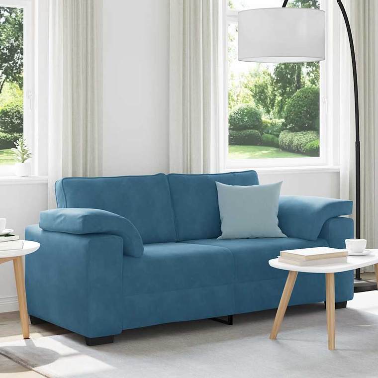 vidaXL Sofá-luvas 180x77x82 cm veludo azul 1